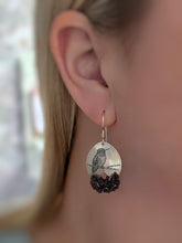 Load image into Gallery viewer, Beaded Hummingbird Earrings- Dark Purple