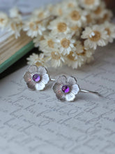 Load image into Gallery viewer, •Made-to-Order Mini Silver Flowers with Amethyst