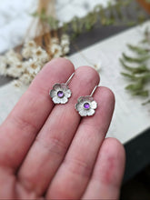Load image into Gallery viewer, •Made-to-Order Mini Silver Flowers with Amethyst
