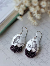 Load image into Gallery viewer, Beaded Hummingbird Earrings- Dark Purple
